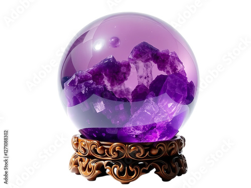 Majestic Amethyst Geode Orb: A Mesmerizing and Mystical Decorative Showpiece