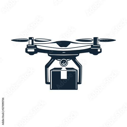 A drone delivers a package