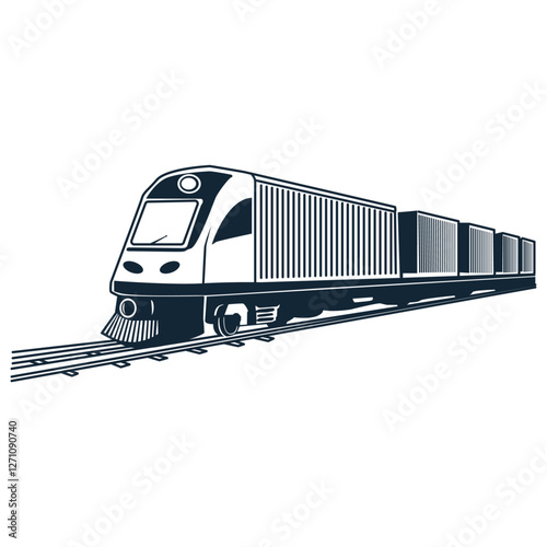 A freight train carrying cargo speeds along the tracks