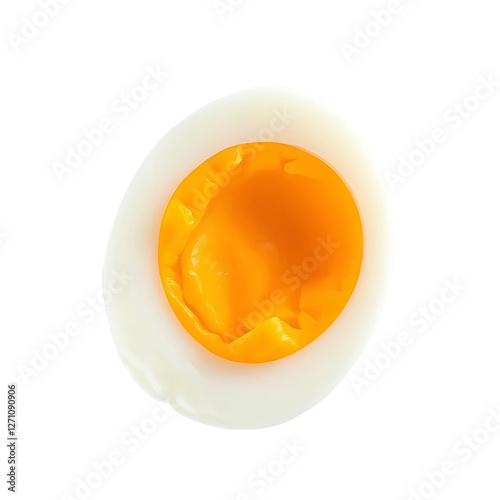 Boiled half egg isolated on transparent background