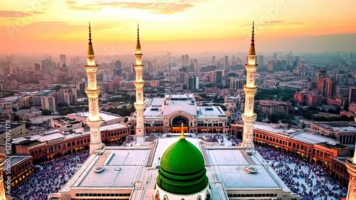 Al-Masjid an-Nabawi: The Prophet's Mosque, Medina - A Spiritual Journey. Experience the serene beauty and profound spirituality of Islam's second holiest mosque. Stunning architecture, intricate      