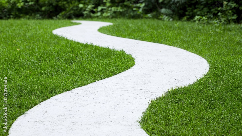 Winding Pathway Through Lush Grass Winding Pathway Through Lush Grass