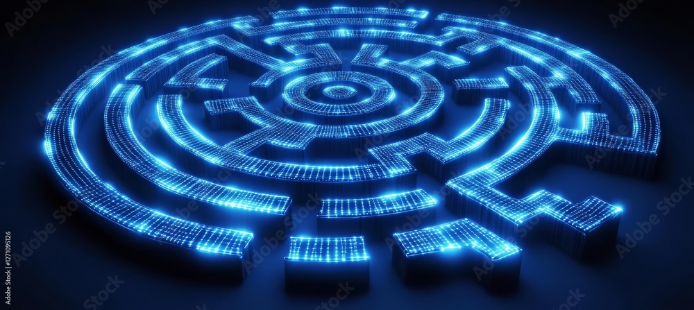 Blue Glowing Network Structure on a Dark Blue Background Design Element with Technology, Sci Fi Blue Glowing Network Structure on a Dark Blue Background Design Element with Technology, Sci Fi