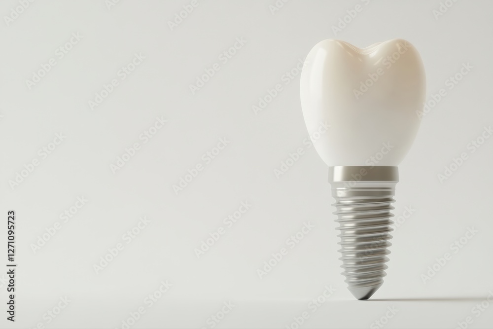 Realistic Tooth Implant Close-Up, Showing Dental Restoration and Healthy Smile Concepts Realistic Tooth Implant Close-Up, Showing Dental Restoration and Healthy Smile Concepts