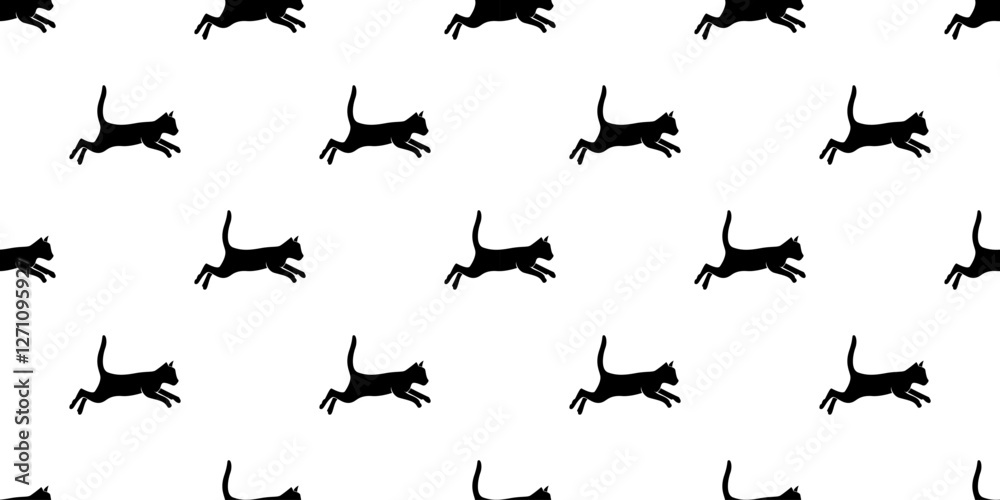 Fototapeta premium cat pattern background. cat silhouette pattern background. Seamless pattern with silhouettes of cats.