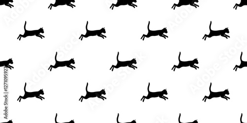 cat pattern background. cat silhouette pattern background. Seamless pattern with silhouettes of cats.