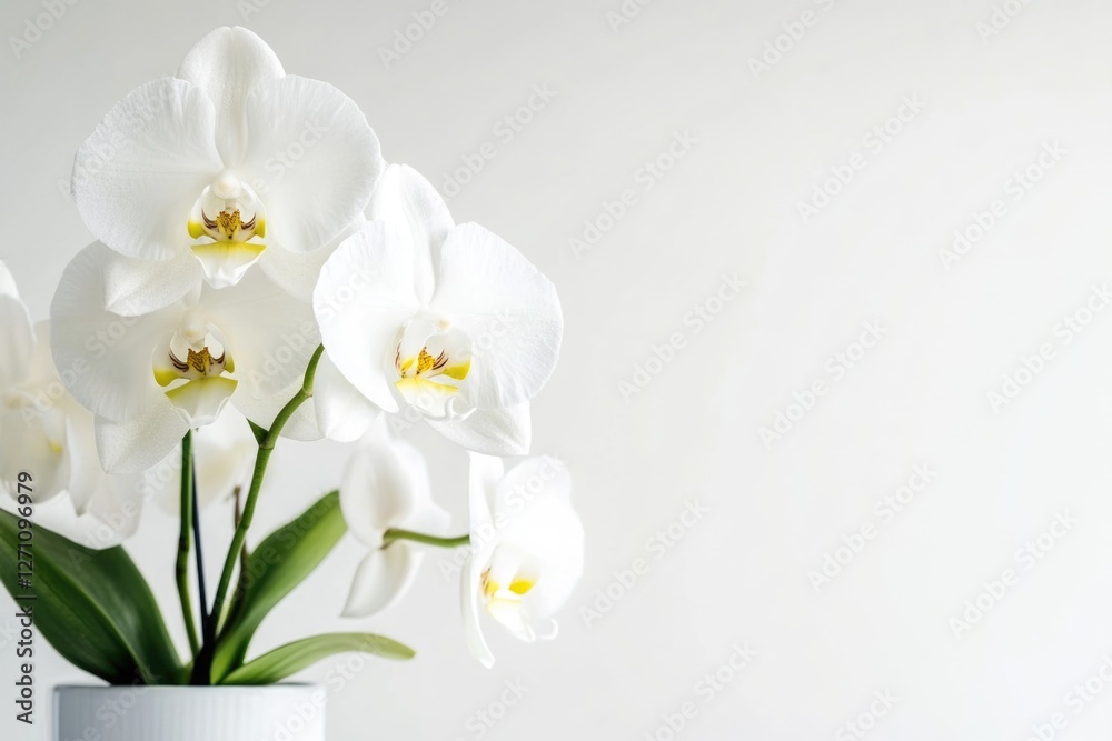 Obraz premium A simple yet elegant arrangement of white flowers inside a white vase