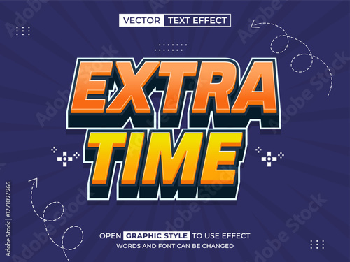 extra time 3d text effect, font effect, 3d font for title