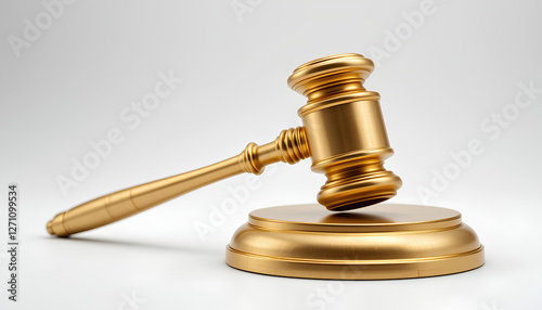 Golden Gavel on Sound Block Representing Justice and Legal Decision Making