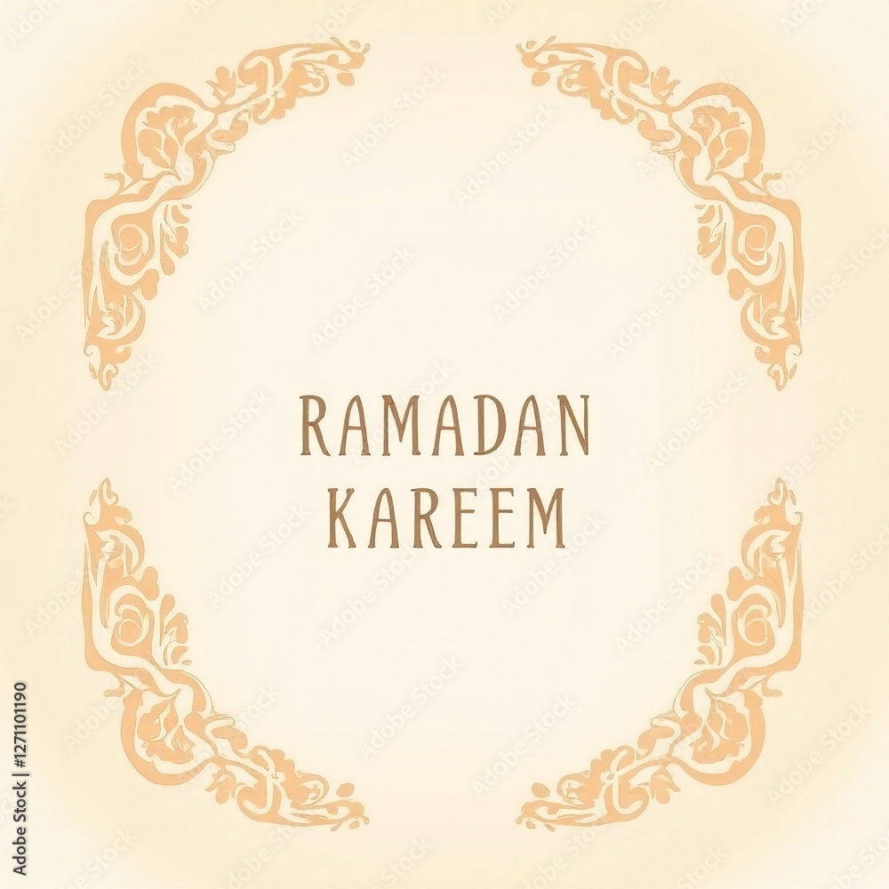 Ramadan greeting card Islamic Holiday Lanterns ornaments stars mosque Arabian style Text