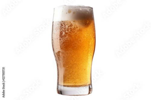 Glass of beer isolated on transparent background PNG.
