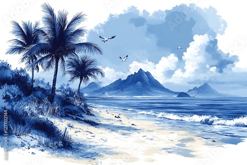 Landscape of Tropical Beach 