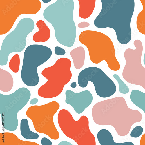 Contemporary curvy wavy cut outs, doodle geometric camo elements, forms background.