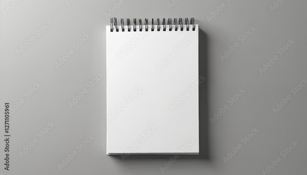 Blank notepad mockup features clean design on gray background. White paper offers ideal space for corporate branding. Stylish stationery perfect for modern, professional presentation, office decor, Blank notepad mockup features clean design on gray background. White paper offers ideal space for corporate branding. Stylish stationery perfect for modern, professional presentation, office decor,