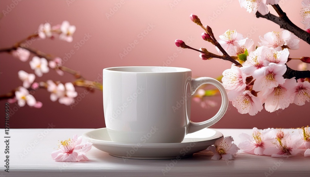 春の訪れを感じる淡い桜色の背景に、温かみを添えるシンプルな白いマグカップのミニマルな風景
春の訪れを感じる淡い桜色の背景に、温かみを添えるシンプルな白いマグカップのミニマルな風景
