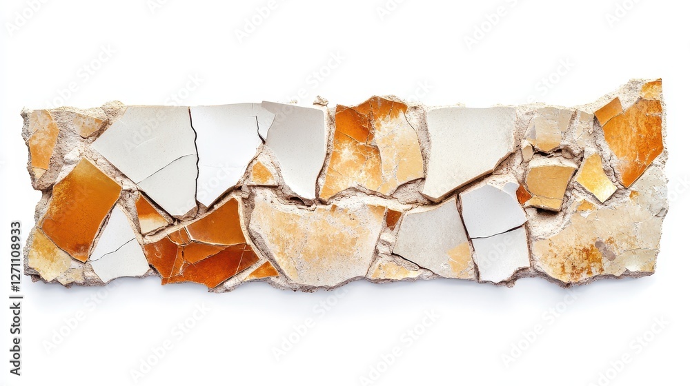 Abstract Fragment: Shattered Textures in Gold and White Abstract Fragment: Shattered Textures in Gold and White