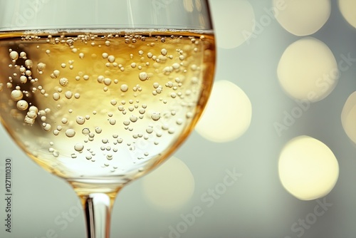 Close-up of sparkling wine with bubbles