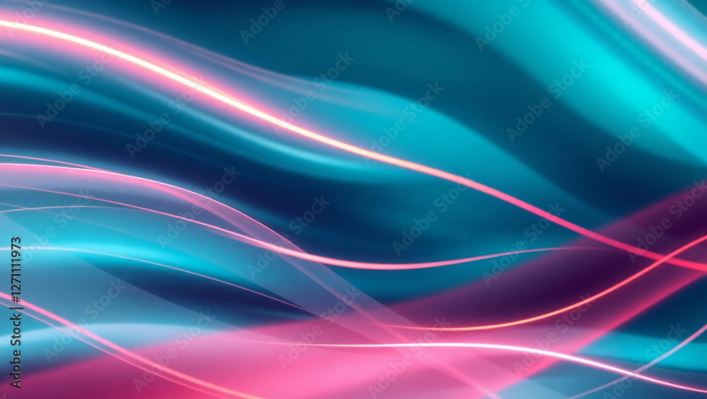 Naklejka premium AI Generative. Abstract Curve Lines Background – Vibrant Gradient Design. 70