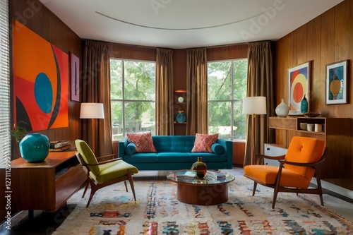 mid century modern interior home design 