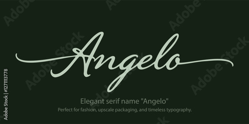 Elegant serif name "Angelo"a sophisticated typeface designed for luxury branding, high-end logos, and premium editorial design. Perfect for fashion, upscale packaging, and timeless typography.