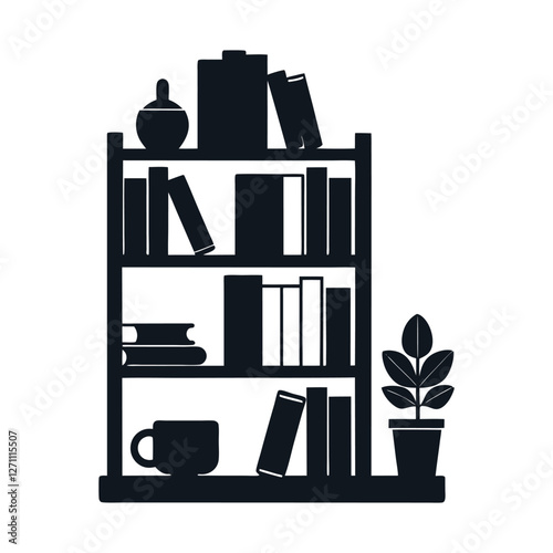 vector illustration of a bookshelf
