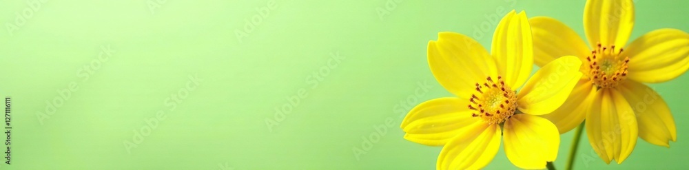 Bright yellow petals on a light green background, sunflower oil, natural Bright yellow petals on a light green background, sunflower oil, natural