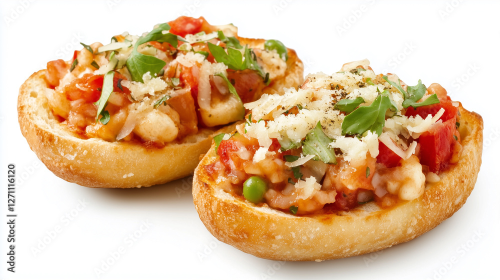 Bruschetta isolated on white background Bruschetta isolated on white background