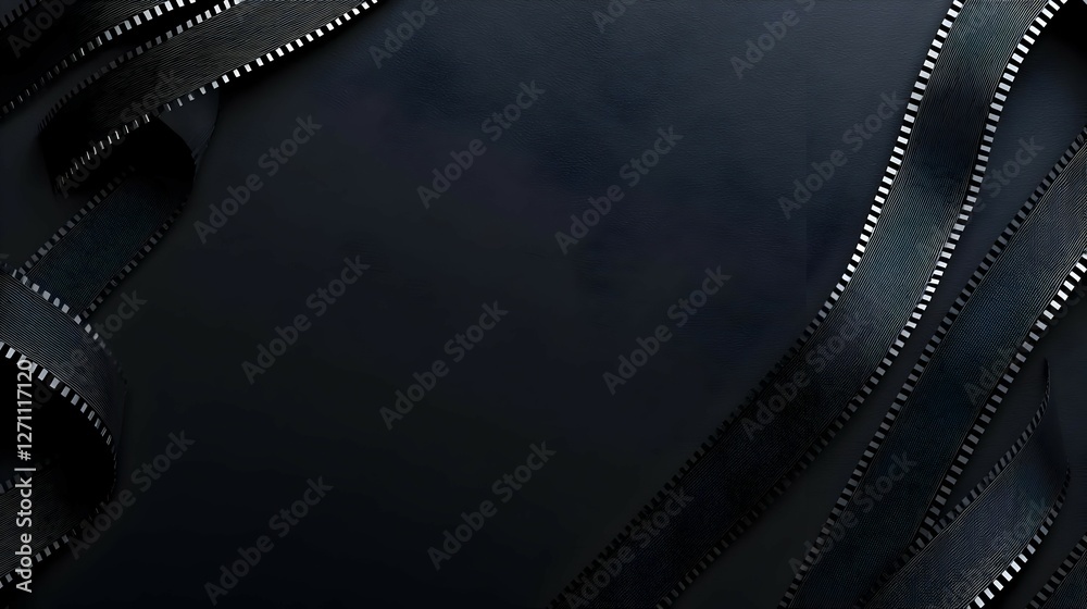 Naklejka premium Dark Abstract Background with Black Textured Ribbons