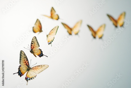 A group of butterflies flying in the air, free and unencumbered