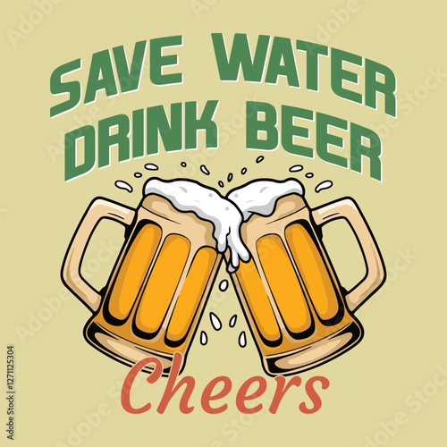 Save water drink beer t shirt design. Beer Lovers T-Shirt Design Beer Glass. Social Club Vintage Summer Cocktail T shirt Design. Cocktails retro poster vector, Party poster design. Drinks, Cocktails,