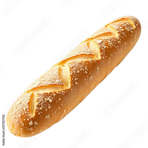 Baguette bread isolated on transparent background 