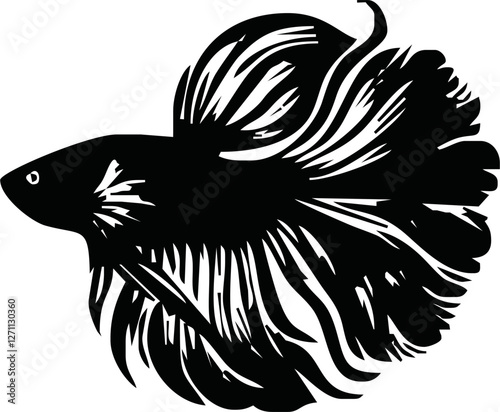 beta fish vector silhouette