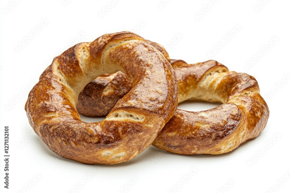 Poppy seed bagels on white background. AI generated Poppy seed bagels on white background. AI generated