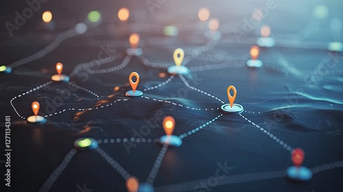 a background depicting the customer journey with various touchpoints.