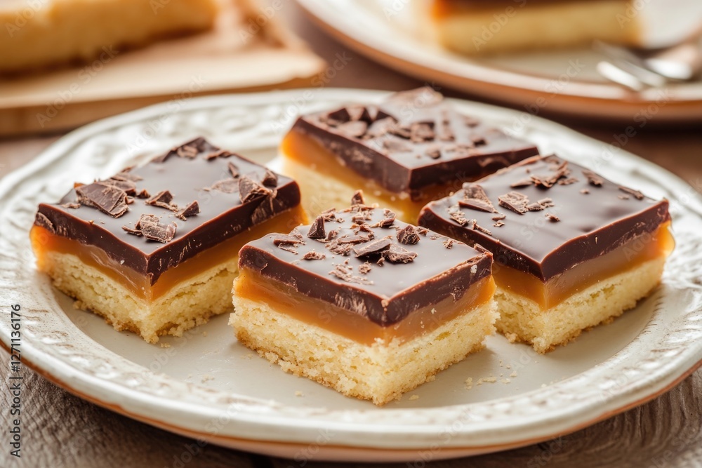 A simple dessert presentation on a white plate, perfect for showcasing a variety of cakes or pastries A simple dessert presentation on a white plate, perfect for showcasing a variety of cakes or pastries