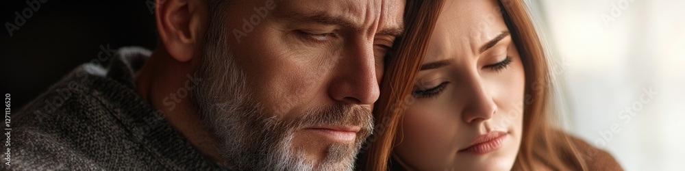 Obraz premium A couple standing together, looking into each other's eyes