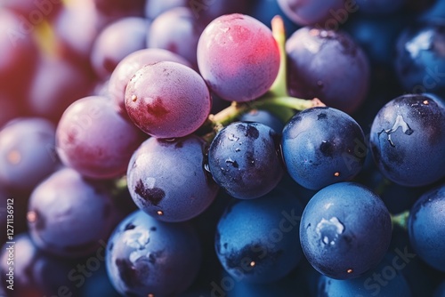 Wallpaper Mural Close-up photograph of vibrant purple grapes in natural light. AI generated Torontodigital.ca