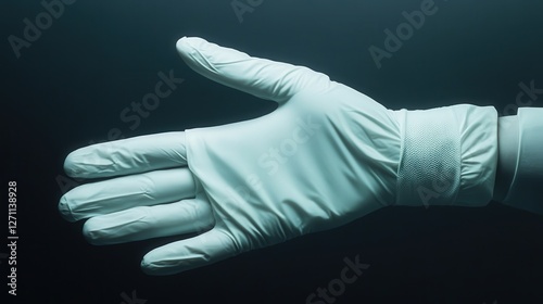 surgical glove with an anti-bacterial self-cleaning surface.