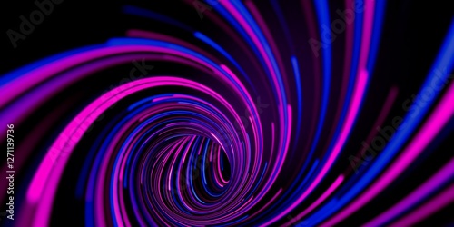 Fotografie 3d render of hyperspace twisting tunnel going down, abstract background