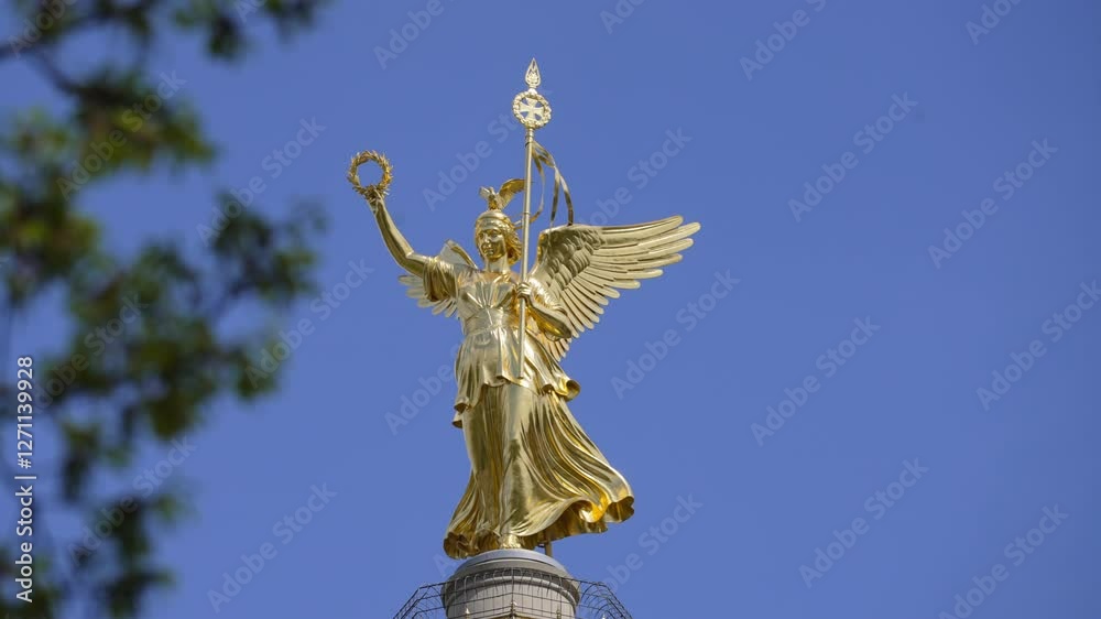 Close-up of the Berlin Victory Column on a sunny day. Close-up of the Berlin Victory Column on a sunny day.