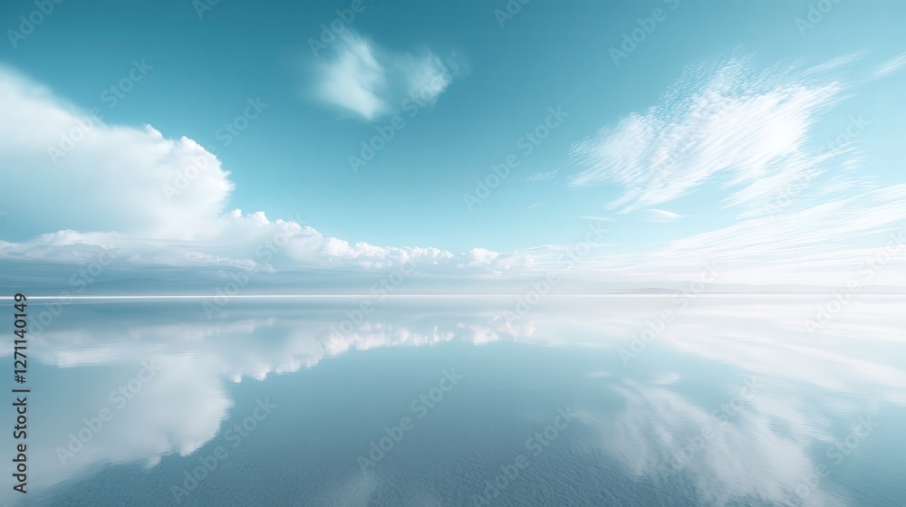 Fototapeta premium Salar de Uyuni, where the salt flats create a perfect mirror reflecting the sky above