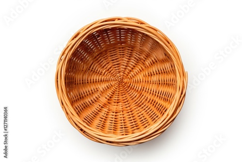 Wallpaper Mural Top view of an isolated brown wicker fruit basket on a white background Torontodigital.ca