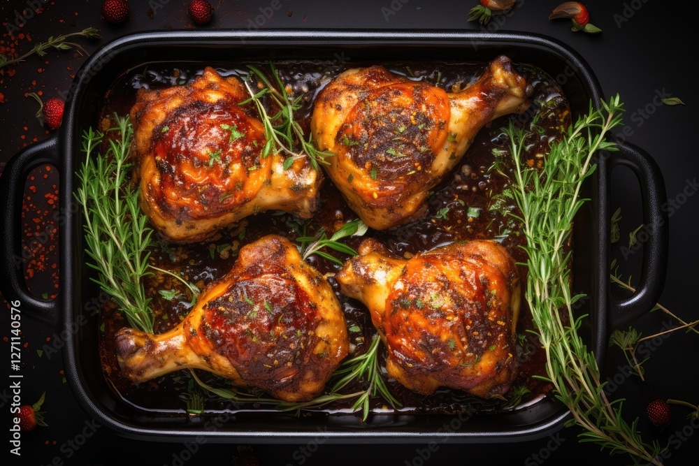 custom made wallpaper toronto digitalTop view of baked chicken legs with seasonings and fresh herbs