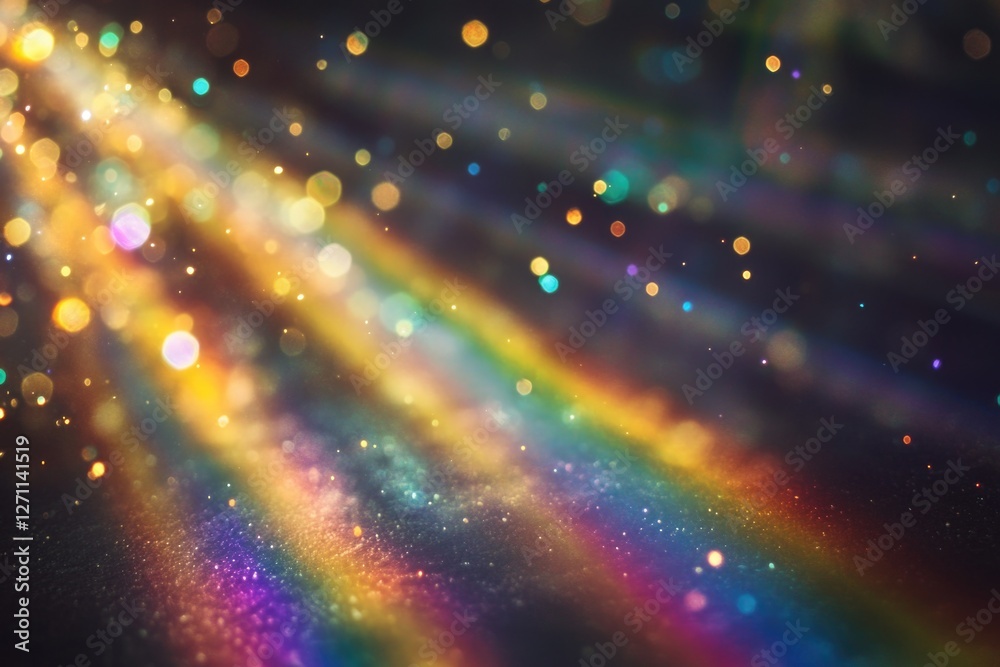 Fototapeta premium A vibrant rainbow shines brightly against a dark background, perfect for use in designs that require contrast and visual interest