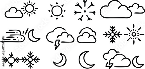 Weather icons set. Vector