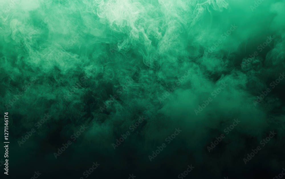 Fototapeta premium Deep jade green smoky gradient background mockup Saint Patricks Day