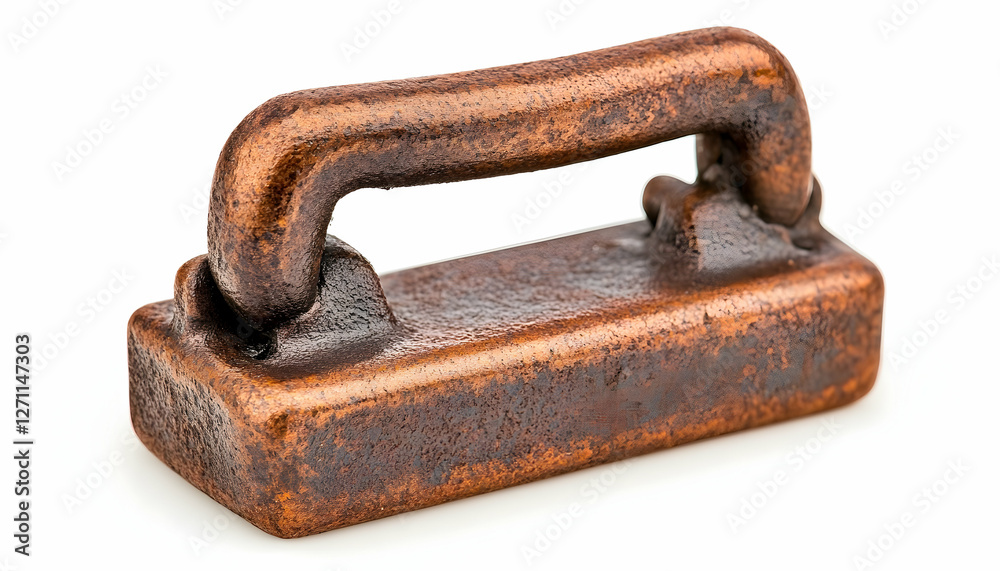 Antique Copper Iron Rusty, aged, metal object, isolated for ironing clothes use Antique Copper Iron Rusty, aged, metal object, isolated for ironing clothes use