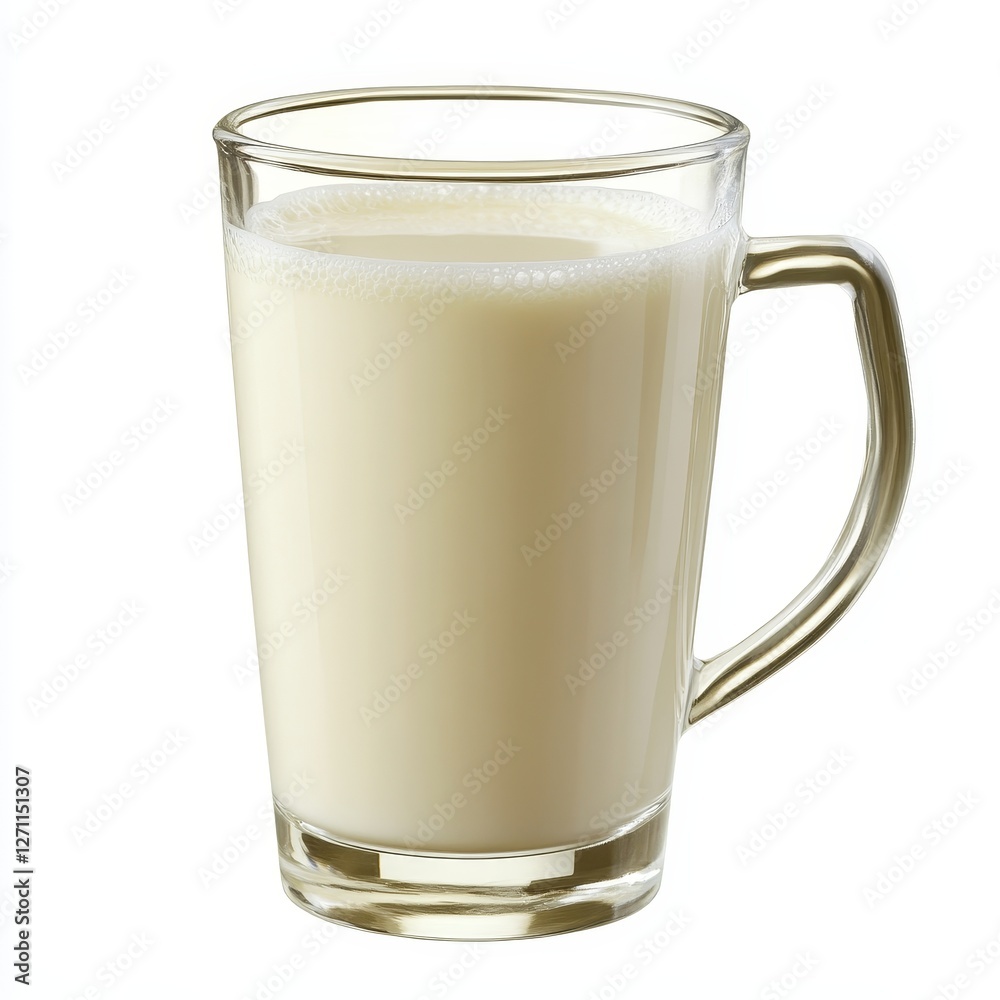 A glass of fresh milk, isolated on a white background, cut out, emphasizing the purity and nutritional value of this classic dairy beverage A glass of fresh milk, isolated on a white background, cut out, emphasizing the purity and nutritional value of this classic dairy beverage