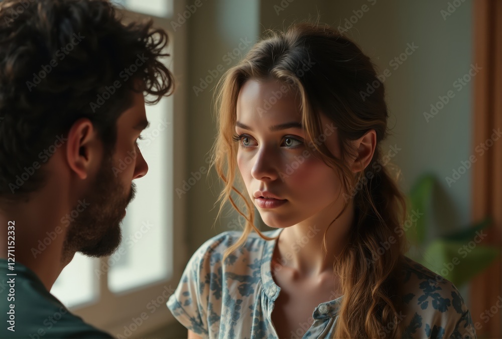 Portrait of Young Man and Woman Indoors Portrait of Young Man and Woman Indoors