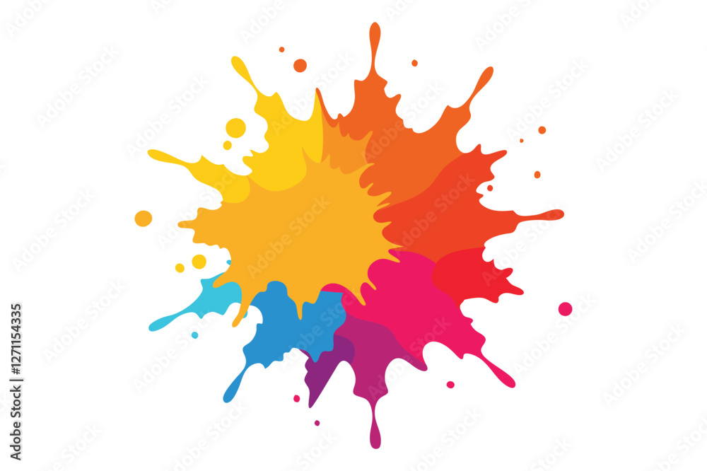 Colorful ink splashes and paint blots with red, yellow, and orange tones in a vibrant artistic design Colorful ink splashes and paint blots with red, yellow, and orange tones in a vibrant artistic design